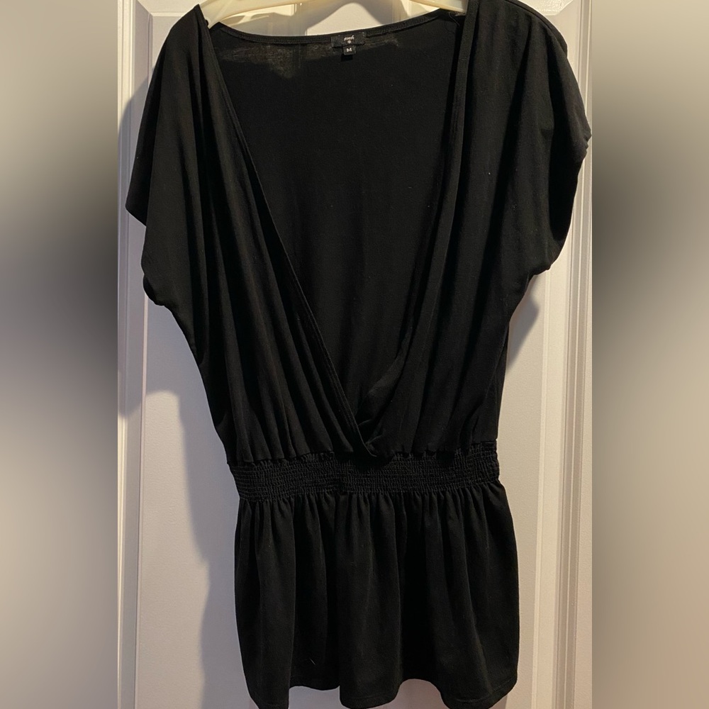 Stoosh Chic Black Top t-shirt tunic for Women Sz M